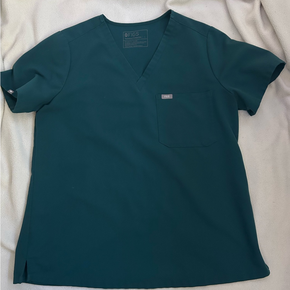 Figs Deep Teal V-Neck Scrub Top